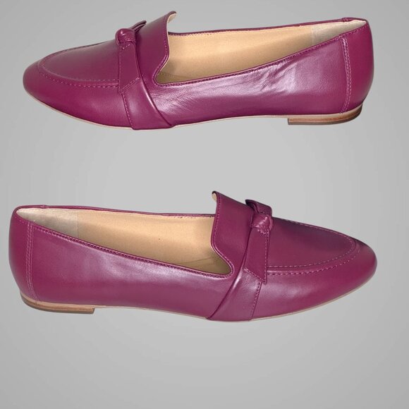 NIB Talbots Loafers Ryan Bow sz 11 Plum Flat Heel Leather - Picture 12 of 14